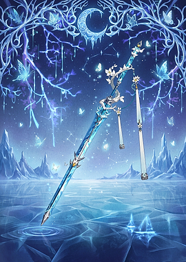 Enchanted Ice Sword with Butterflies