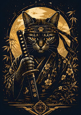 Samurai Cat Warrior