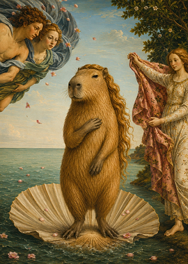 Capybara Birth of Venus