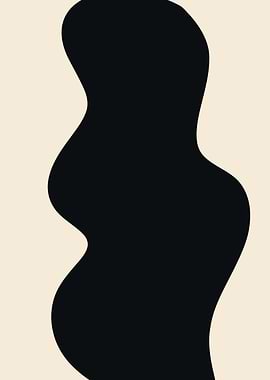 Abstract Black and Beige Organic Shape
