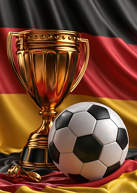 German Soccer Trophy and Ball