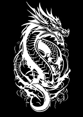 White Dragon Silhouette
