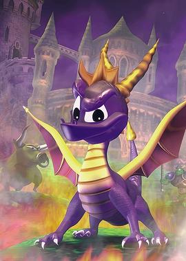 Spyro the Dragon in a Castle Setting
