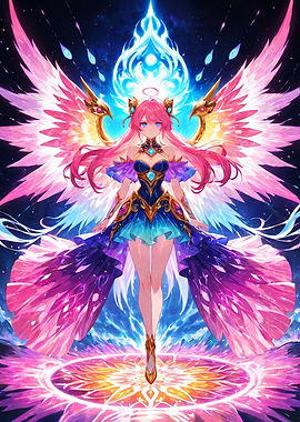 Anime Angel with Pink Wings