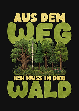 German Forest Quote Text Art