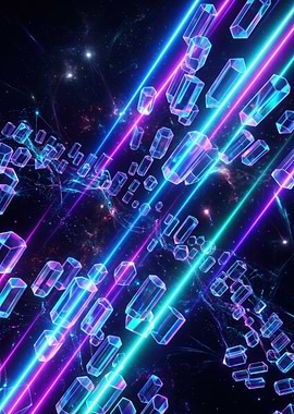 Abstract Crystal Space Tunnel