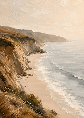 Coastal Cliffs and Ocean Waves