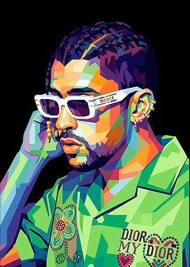 Bad Bunny Pop Art Portrait