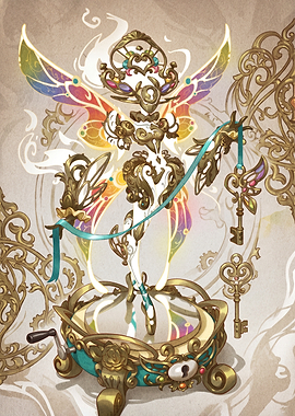 Ornate Mechanical Fairy Music Box