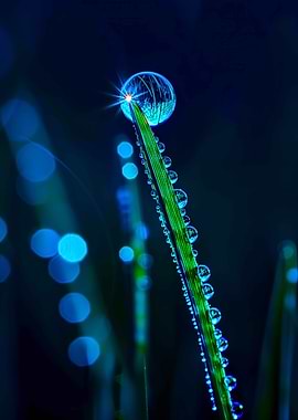 Dewdrop on a blade of grass