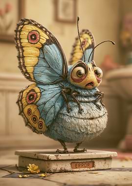Worried Butterfly on a Scale