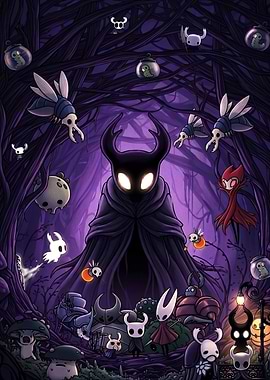 Hollow Knight Characters in Dark Forest