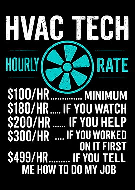 HVAC Tech Hourly Rate Funny Poster