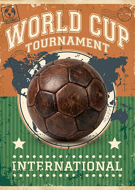 Vintage World Cup International Tournament Poster