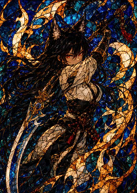 Anime Wolf Girl with Sword