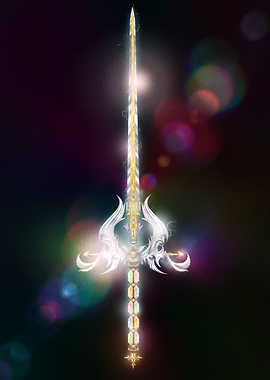 Ornate Gemstone Sword with Cosmic Background