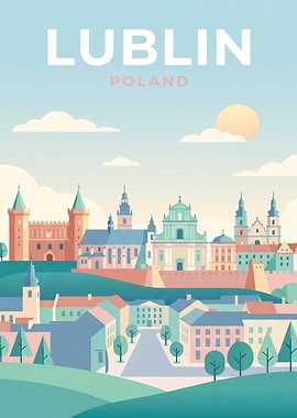 Lublin Poland Cityscape Illustration