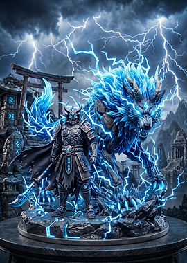 Samurai Warrior and Electric Wolf