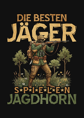 Hunters Playing Jagdhorn