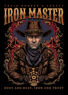 Iron Master Train Robber Western Art