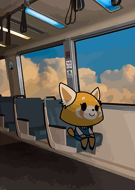 Aggretsuko on a Train