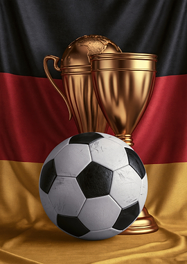 German Soccer Trophy and Ball
