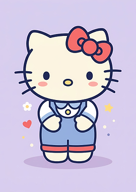Hello Kitty in Blue Overalls