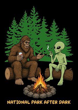 National Park After The Dark Bigfoot and Alien