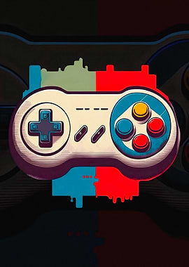 Retro Video Game Controller Art