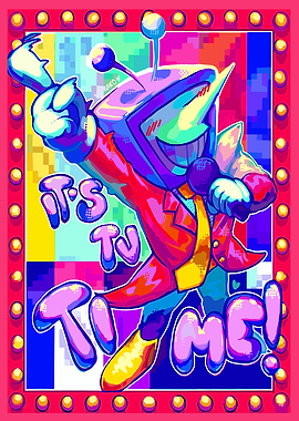 Retro TV Character 'It's TV Time!'