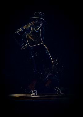 Michael Jackson Neon Outline