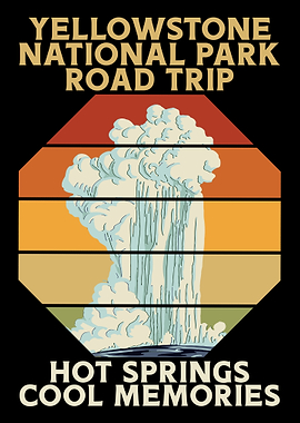 Yellowstone National Park Memories Vintage Poster