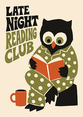 Late Night Reading Club Owl