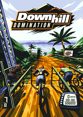Downhill Domination Mountain Biking Game Art
