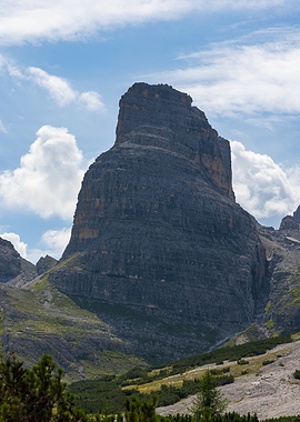 Majestic Mountain Peak Under Blue Sky - Val Popena - Italy