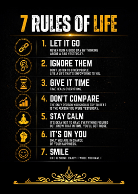 7 Rules of Life motivational Poster