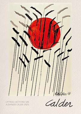 Cattails with Red Sun by Alexander Calder