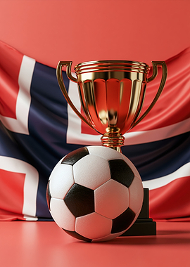 Norwegian Football Trophy and Ball
