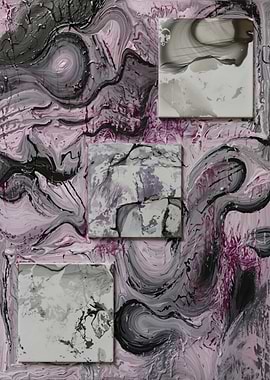 Fluid Mosaic – Pink Abstract Composition