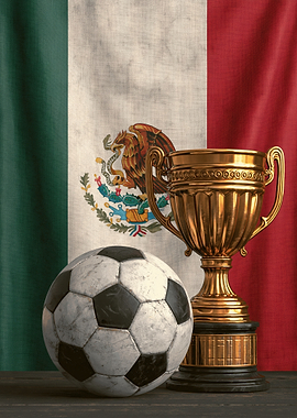 Mexican Soccer Trophy and Ball