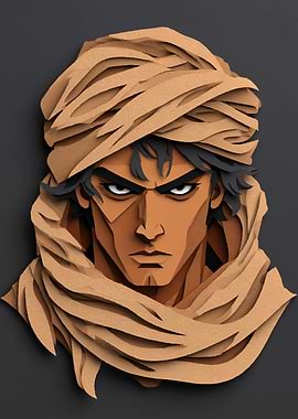 Paper Cut Style Warrior Portrait