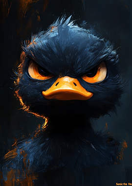 Angry Black Duck Character Portrait