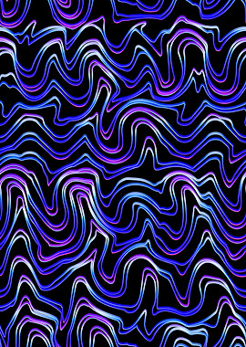 Abstract Neon Wavy Lines Pattern