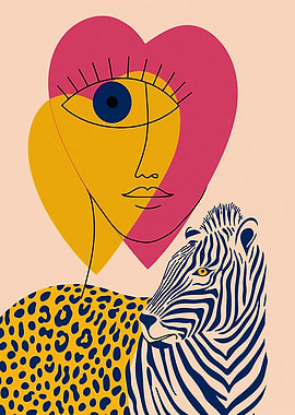 Abstract Animal and Face Art