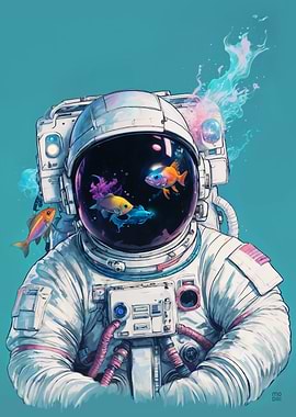 Cosmic Dreamer Surreal Astronaut Art