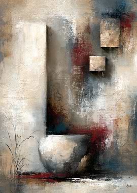 Wabi-Sabi Abstract Modernism No. 06 – Offering Vessel Wall Art