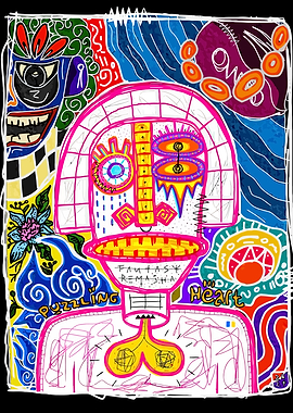 Abstract Face with Vibrant Colors