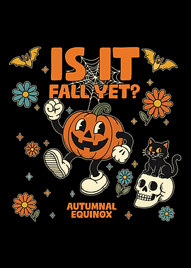 Retro Halloween Pumpkin and Cat