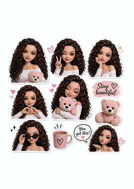 Cute Girl Stickers