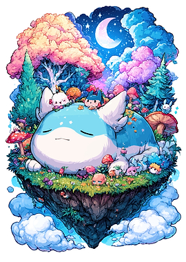 Cute Sleeping Creature with Forest Friends